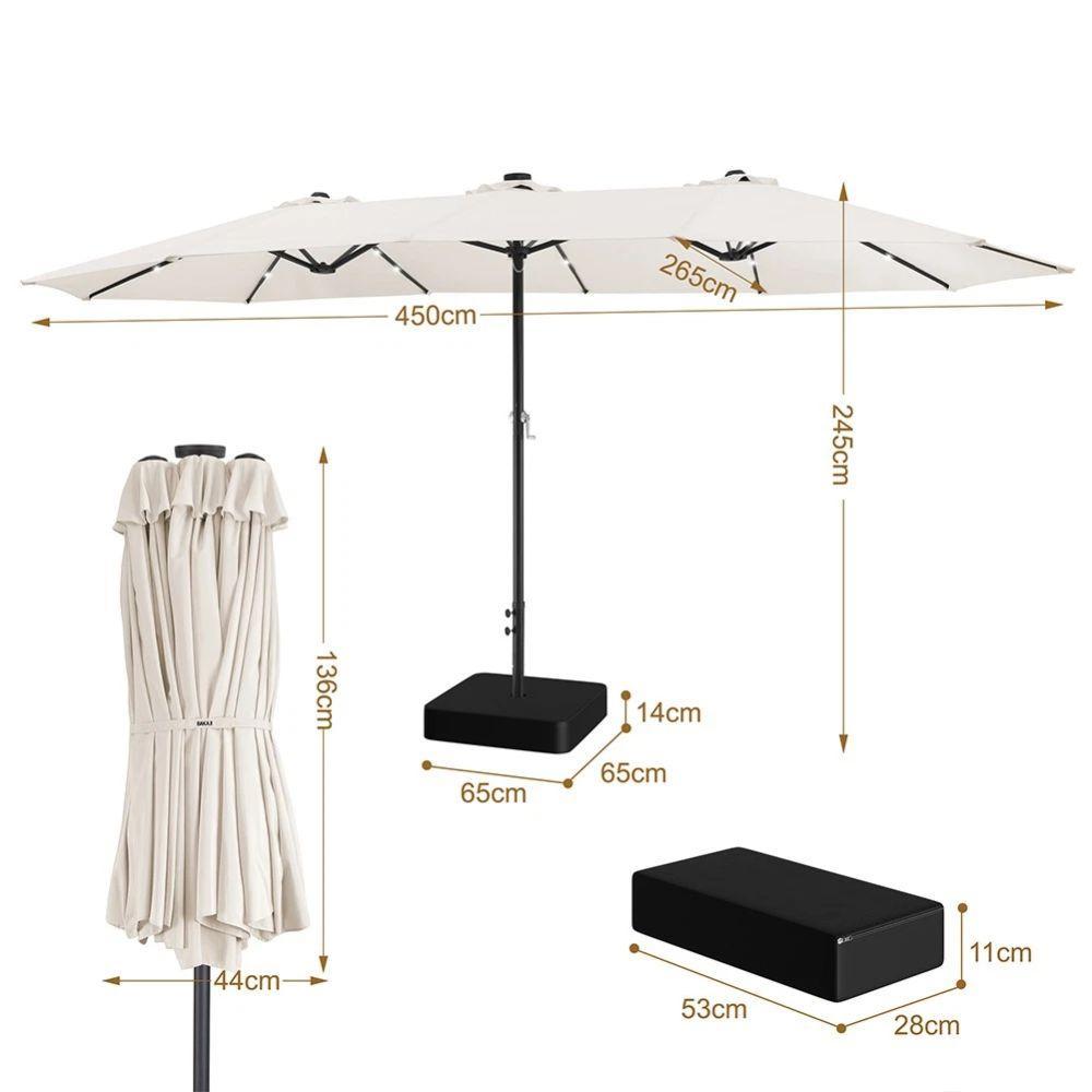 ombrellone da giardino con luci led integrate 4.6 m con base 80x80 cm - foto 5 ombrellone da giardino con luci led integrate 4.6 m con base 80x80 cm - foto 5