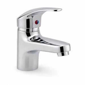 Miscelatore monocomando per lavabo bagno cromato con leva singola design moderno
