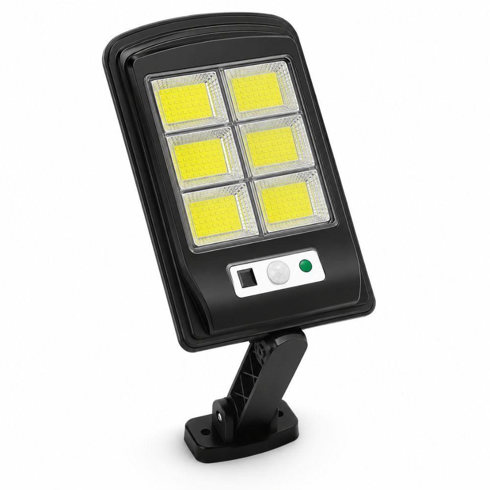 faro led solare da esterno pannello solare con telecomando - foto 1 Faro LED solare da esterno con pannello solare integrato e telecomando, vista frontale