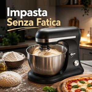 Planetaria impastatrice elettrica con ciotola in acciaio inox per dolci pizza pane e impasti