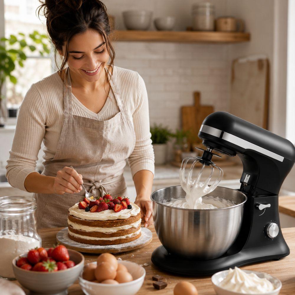  planetaria impastatrice elettrica con ciotola in acciaio inox per dolci pizza pane e impasti - foto 4