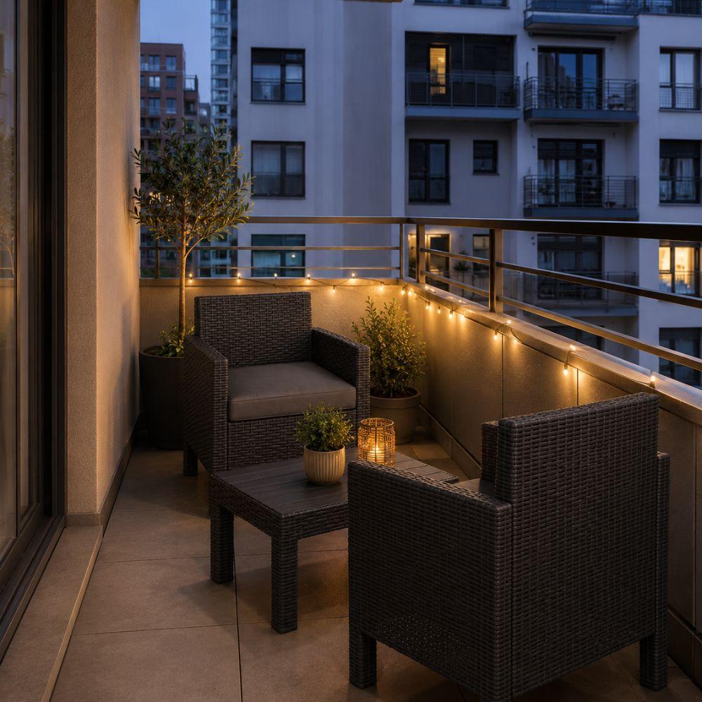  set salotto da giardino in rattan dark antracite con tavolino e cuscini - foto 4