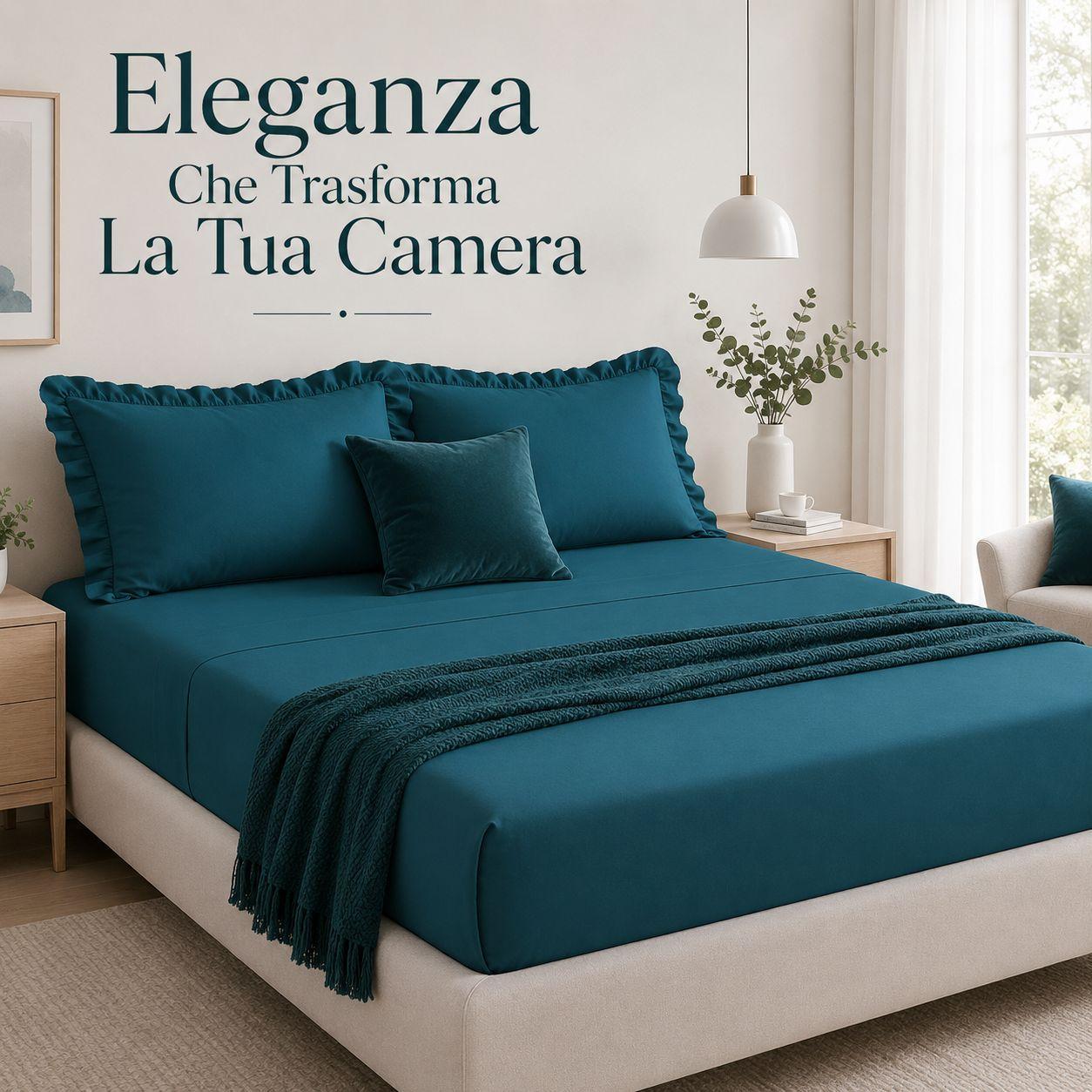 completo letto matrimoniale volant elegante con balze set lenzuola 4 pezzi - foto 2 completo letto matrimoniale volant elegante con balze set lenzuola 4 pezzi - foto 2
