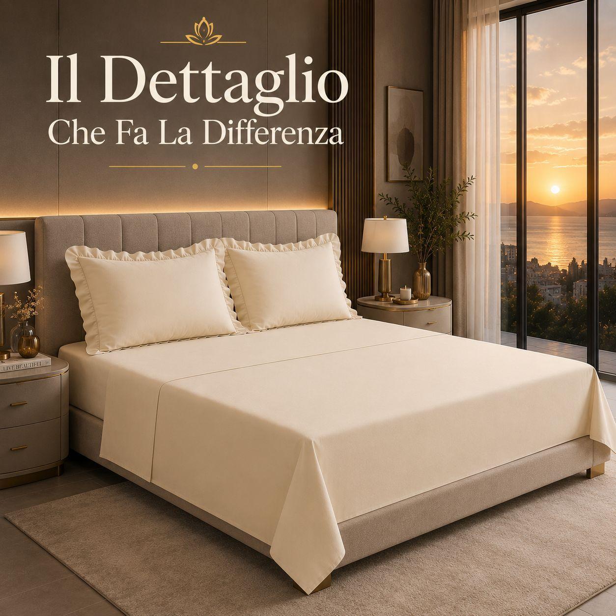 completo letto matrimoniale volant elegante con balze set lenzuola 4 pezzi - foto 5 completo letto matrimoniale volant elegante con balze set lenzuola 4 pezzi - foto 5