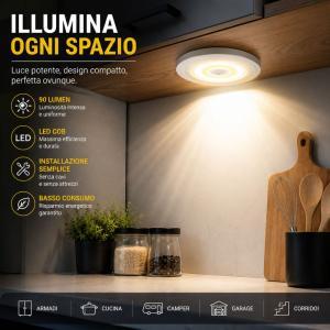Luce led cob wireless per armadio cucina camper garage smart light