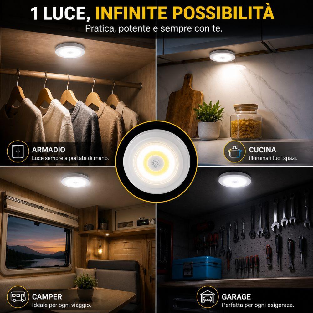  luce led cob wireless per armadio cucina camper garage smart light - foto 4