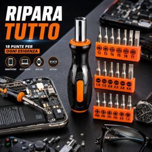 Set cacciaviti di precisione 18 in 1 per smartphone pc orologi elettronica