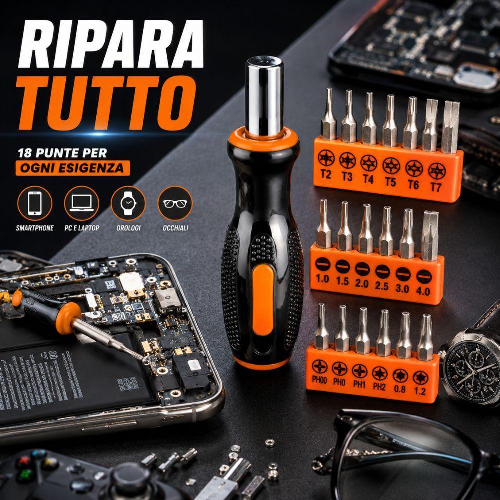 set cacciaviti di precisione 18 in 1 per smartphone pc orologi elettronica - foto 2 Set completo di cacciaviti di precisione con punte magnetiche per riparazione dispositivi