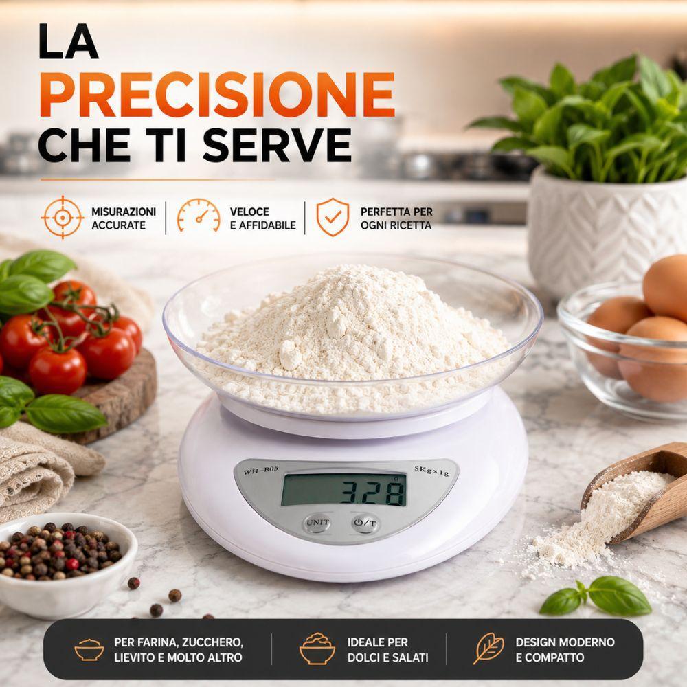 bilancia da cucina digitale elettronica con ciotola removibile display lcd e misurazione di precisione - foto 3 bilancia da cucina digitale elettronica con ciotola removibile display lcd e misurazione di precisione - foto 3