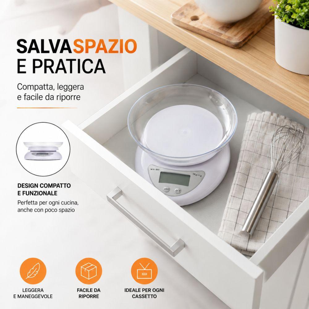 bilancia da cucina digitale elettronica con ciotola removibile display lcd e misurazione di precisione - foto 4 bilancia da cucina digitale elettronica con ciotola removibile display lcd e misurazione di precisione - foto 4