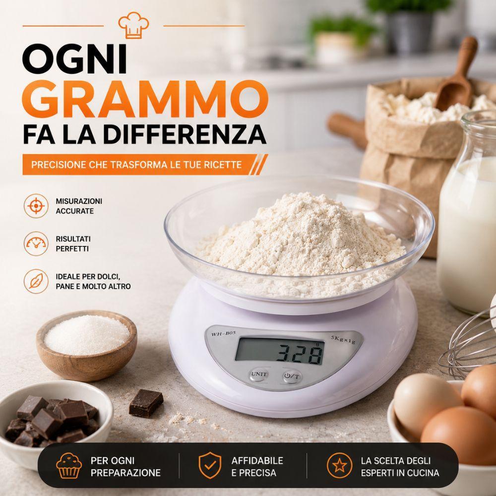 bilancia da cucina digitale elettronica con ciotola removibile display lcd e misurazione di precisione - foto 5 bilancia da cucina digitale elettronica con ciotola removibile display lcd e misurazione di precisione - foto 5