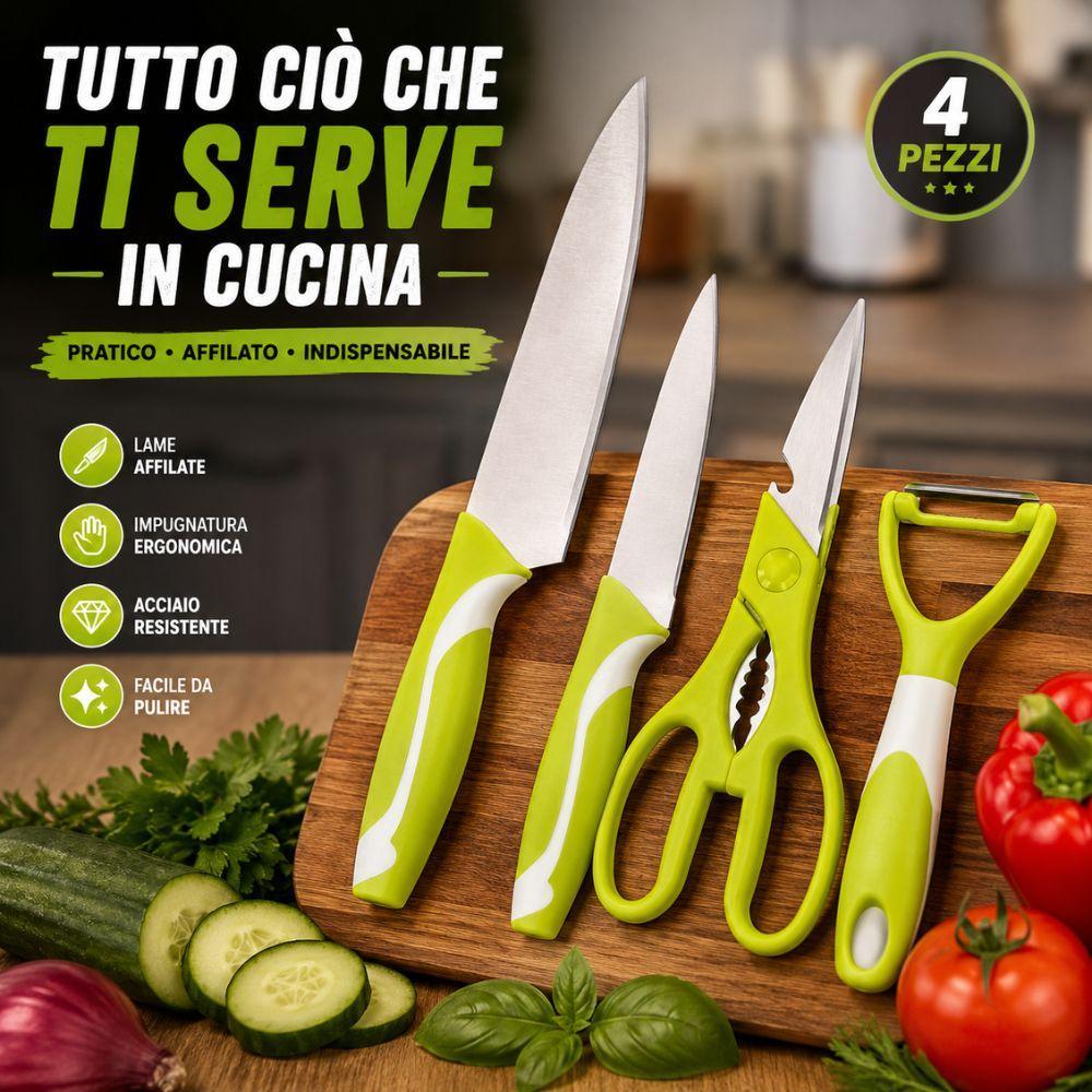  set coltelli da cucina 4 pezzi con forbici e pelapatate - foto 5
