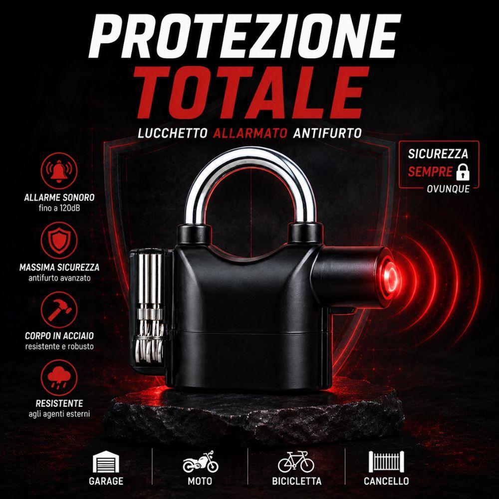 lucchetto allarmato antifurto 70mm con allarme sonoro per moto bici garage cancello - foto 4 lucchetto allarmato antifurto 70mm con allarme sonoro per moto bici garage cancello - foto 4