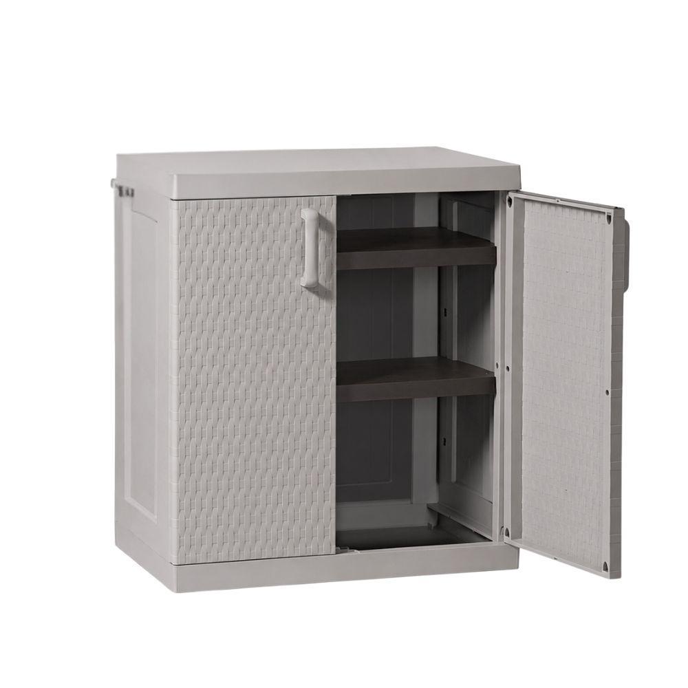 armadio basso rattan mega toomax 2 ante 90x54x102 cm da interno esterno coperto - foto 1