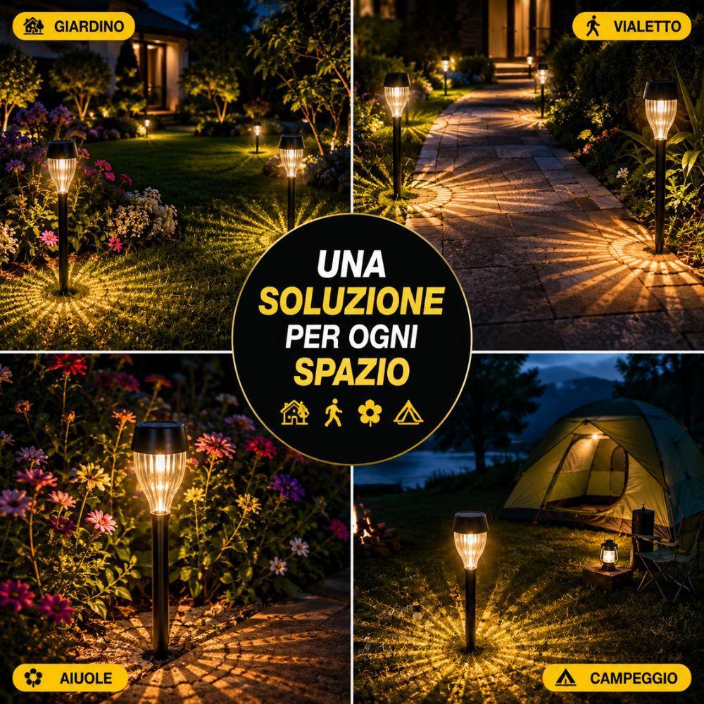 lampada solare led da giardino con picchetto effetto fiamma decorativa 32 cm - foto 3 lampada solare led da giardino con picchetto effetto fiamma decorativa 32 cm - foto 3
