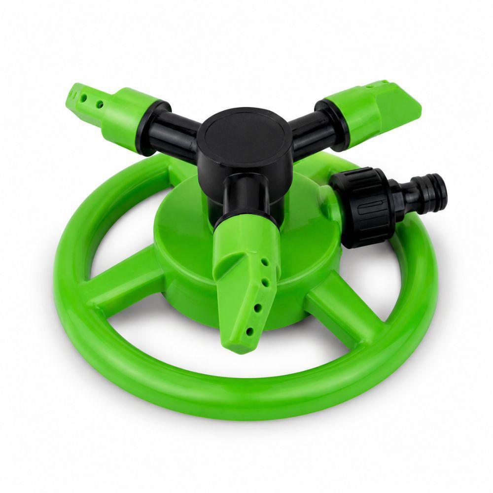  aspersore irrigatore rotante a 3 bracci con base circolare per giardino e prato - foto 1