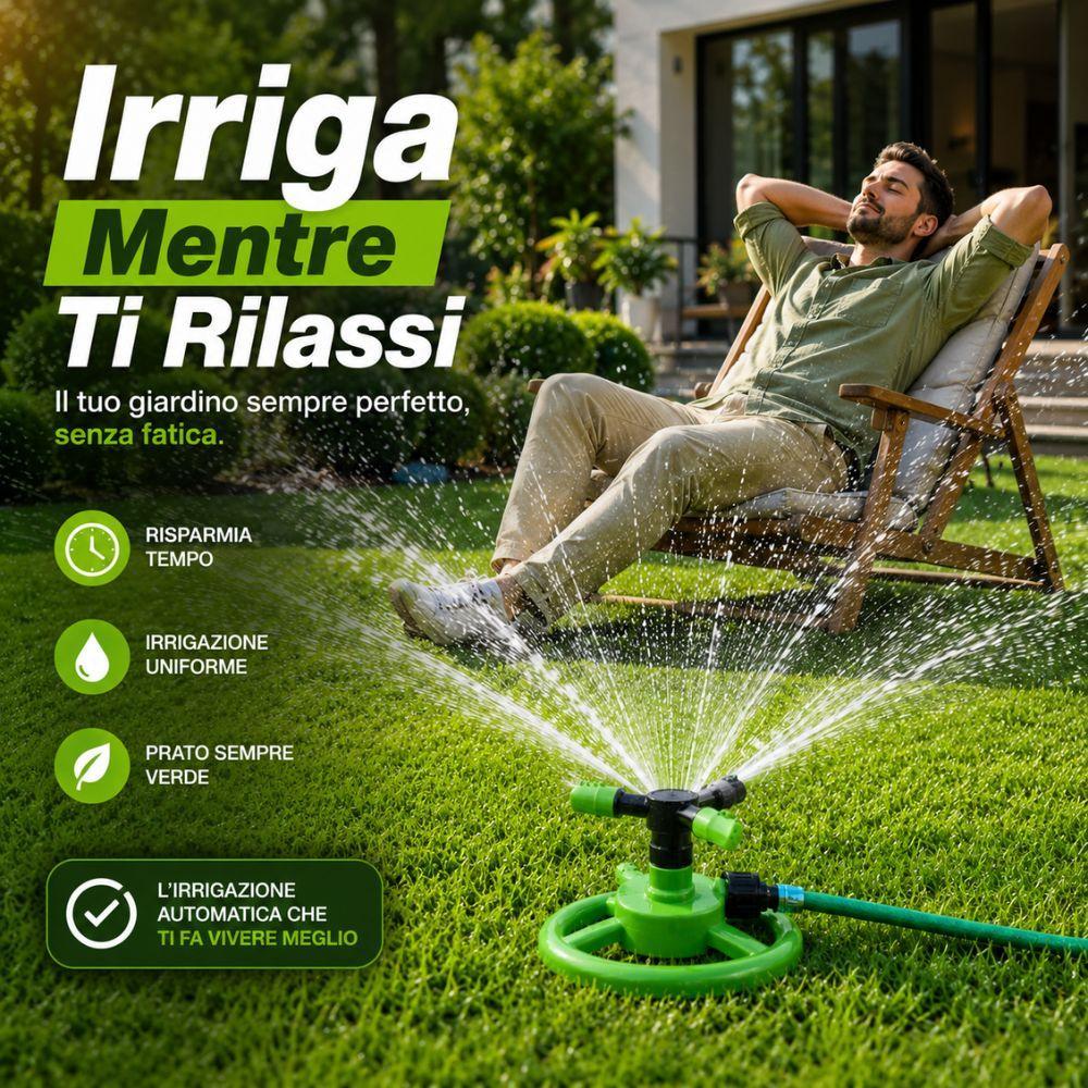  aspersore irrigatore rotante a 3 bracci con base circolare per giardino e prato - foto 3