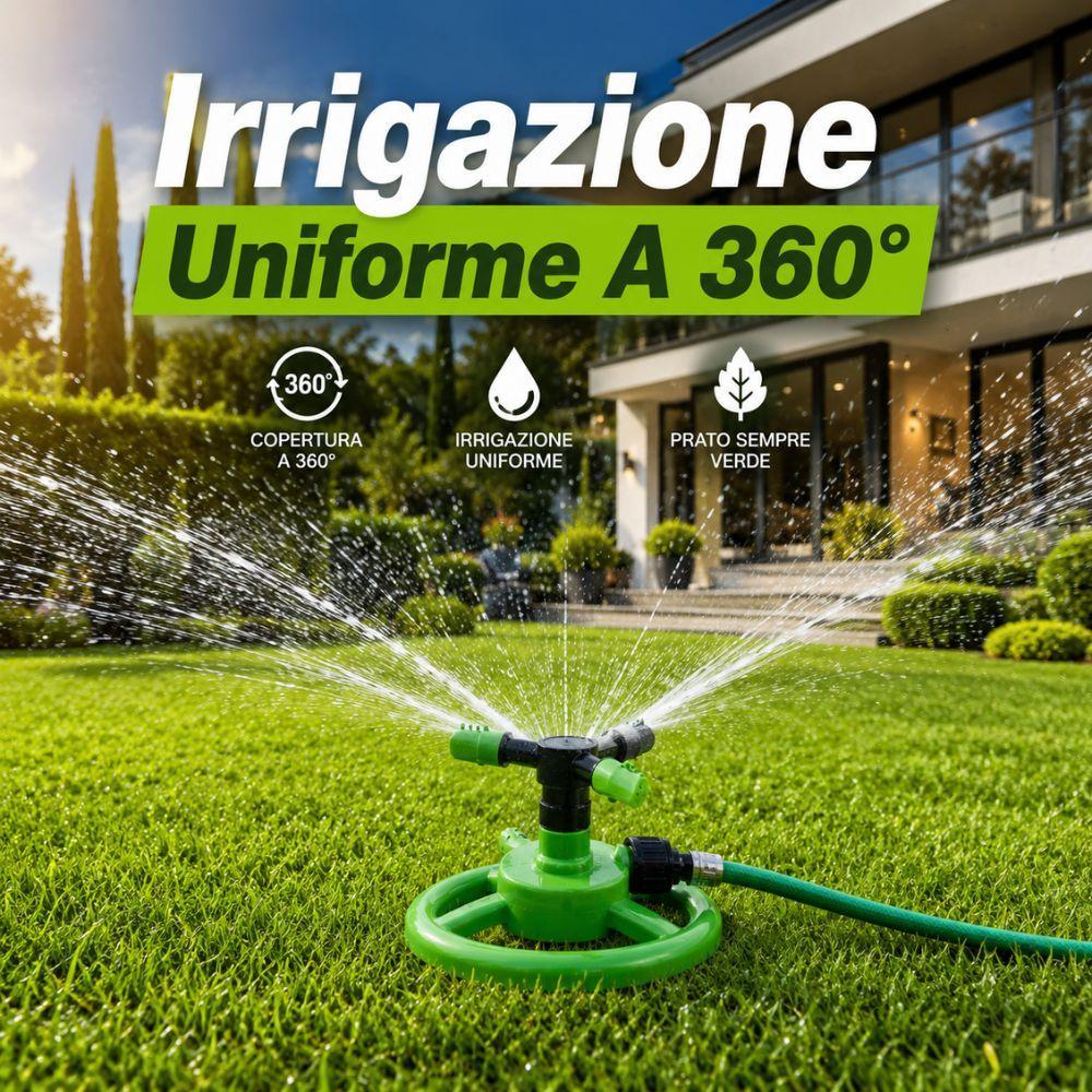  aspersore irrigatore rotante a 3 bracci con base circolare per giardino e prato - foto 5
