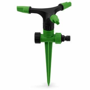 Aspersore irrigatore rotante 3 bracci con picchetto per giardino prato e orto