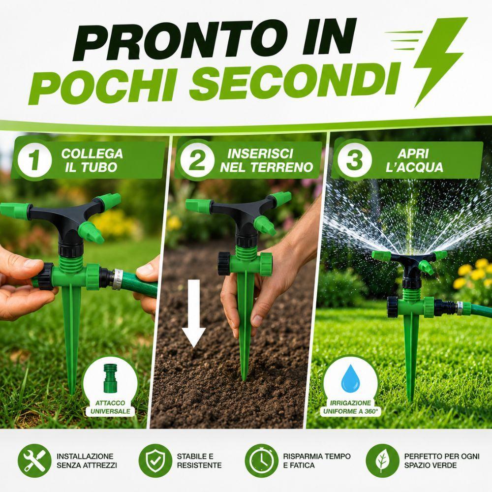 aspersore irrigatore rotante 3 bracci con picchetto per giardino prato e orto - foto 5 aspersore irrigatore rotante 3 bracci con picchetto per giardino prato e orto - foto 5