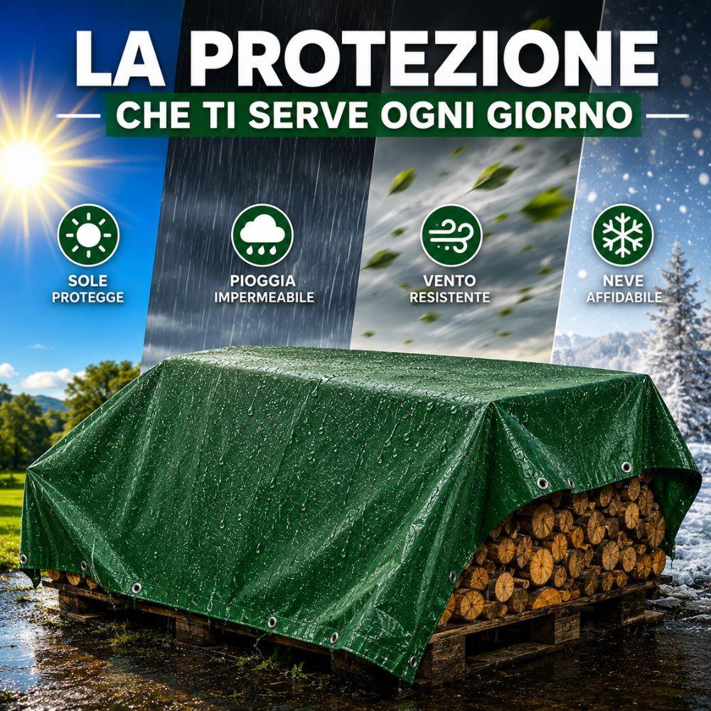 telo occhiellato multiuso impermeabile verde copertura esterna giardino campeggio - foto 4 telo occhiellato multiuso impermeabile verde copertura esterna giardino campeggio - foto 4