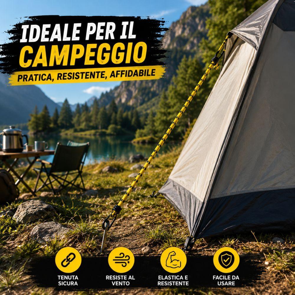  corda elastica con ganci 180 cm ø 8 mm tenditore elastico per auto campeggio trasporto carichi - foto 3
