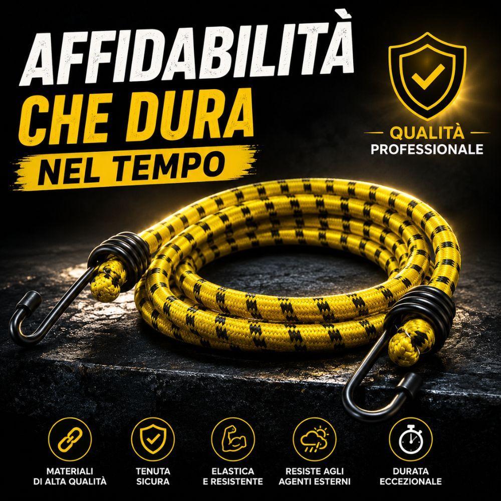  corda elastica con ganci 180 cm ø 8 mm tenditore elastico per auto campeggio trasporto carichi - foto 5