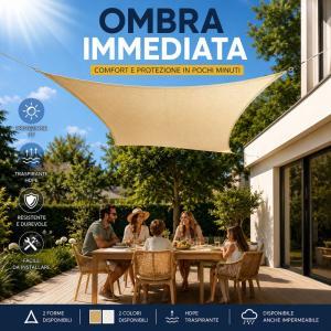 Vela ombreggiante quadrata e triangolare da giardino terrazza balcone in hdpe e impermeabile