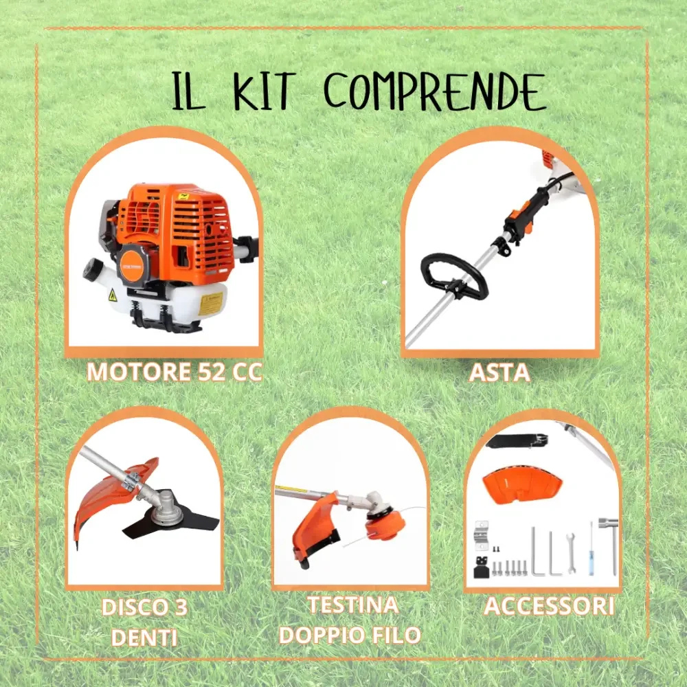 decespugliatore a scoppio 52cc con testina a 2 fili automatica e disco a 3 denti - foto 5 decespugliatore a scoppio 52cc con testina a 2 fili automatica e disco a 3 denti - foto 5