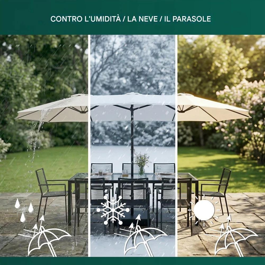 ombrellone doppio 4.6 metri con base inclusa da giardino rivestimento anti uv - foto 5 ombrellone doppio 4.6 metri con base inclusa da giardino rivestimento anti uv - foto 5