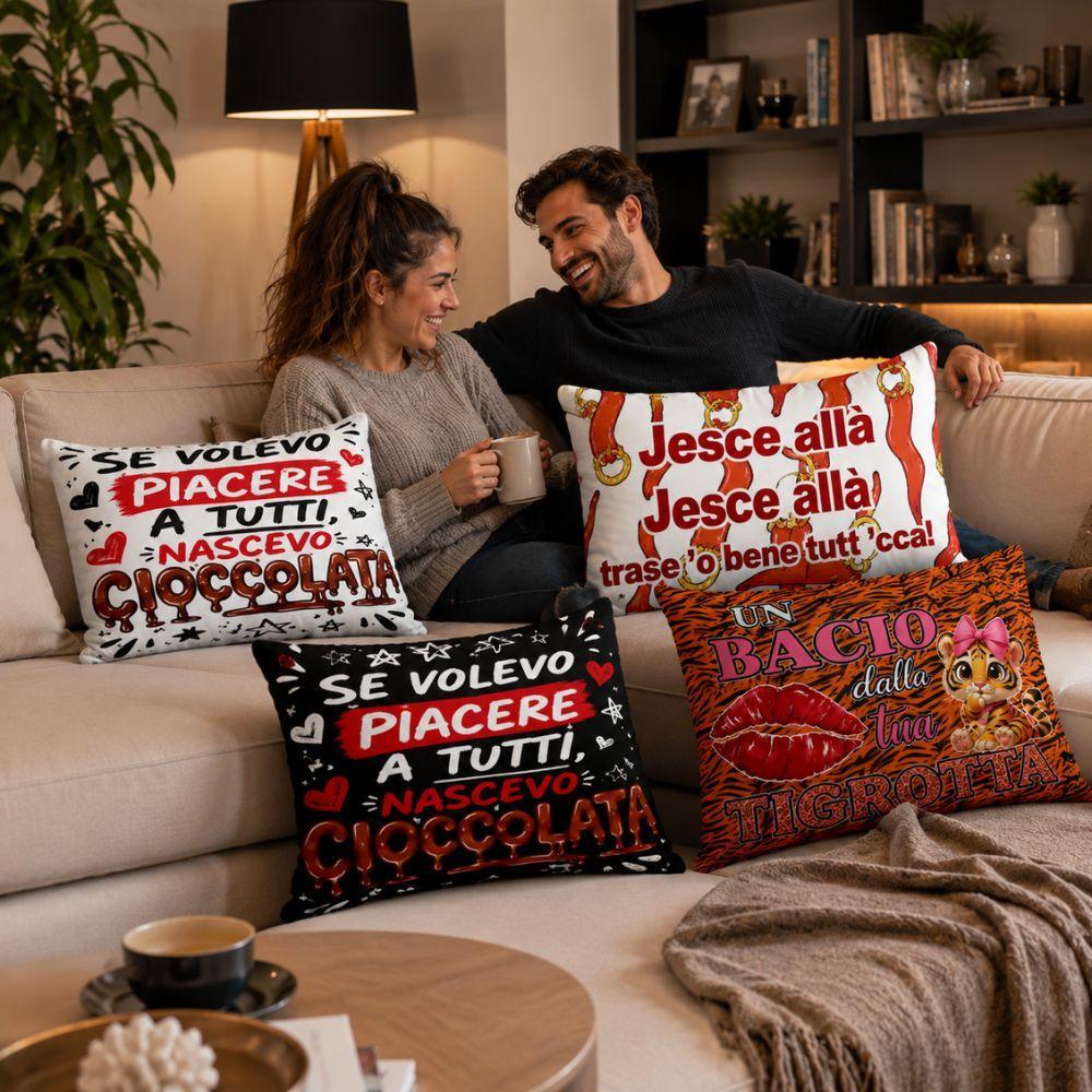  cuscino arredo con frasi divertenti napoletane morbido decorativo fantasie assortite - foto 2