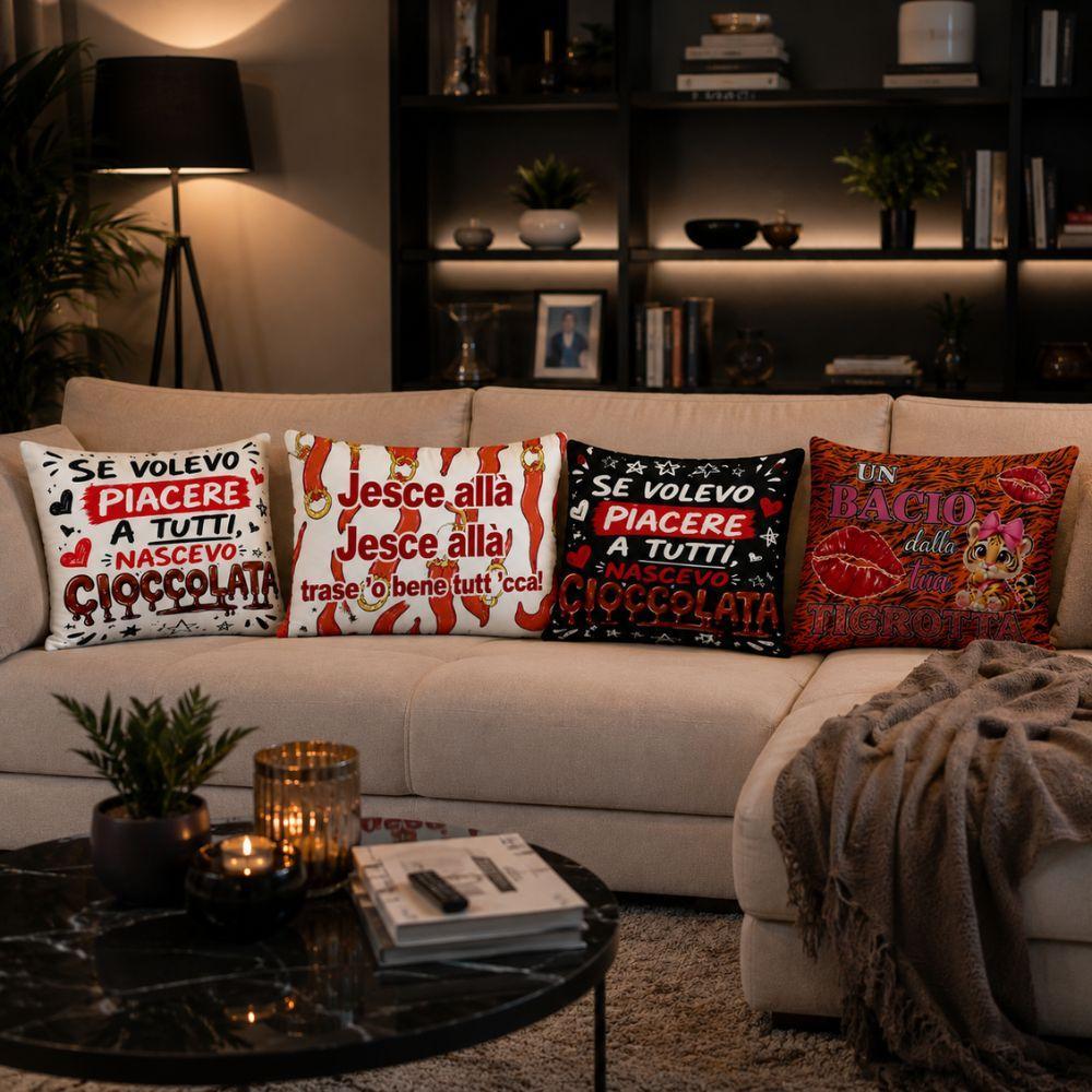  cuscino arredo con frasi divertenti napoletane morbido decorativo fantasie assortite - foto 4