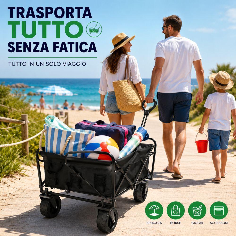 carrello pieghevole da trasporto multiuso 80 kg con ruote girevoli 360 gradi e maniglia regolabile - foto 2 carrello pieghevole da trasporto multiuso 80 kg con ruote girevoli 360 gradi e maniglia regolabile - foto 2