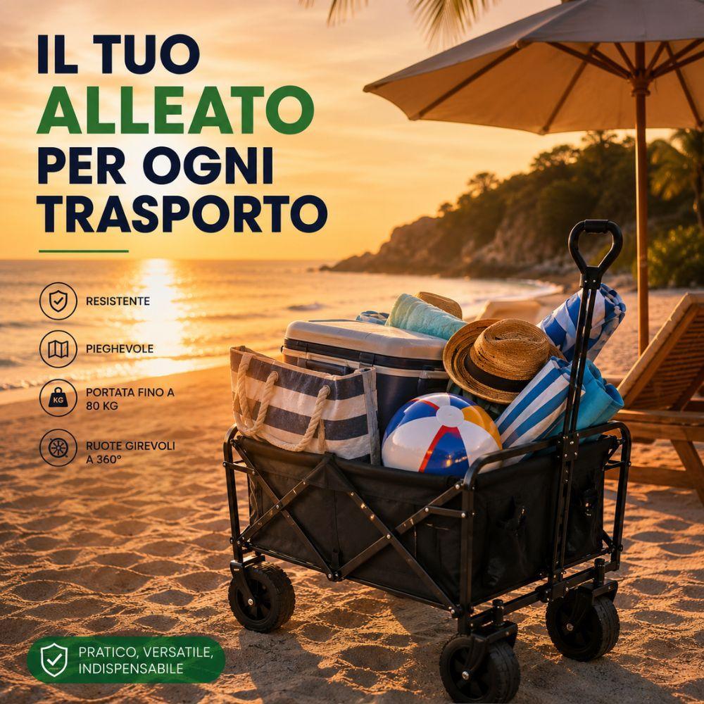 carrello pieghevole da trasporto multiuso 80 kg con ruote girevoli 360 gradi e maniglia regolabile - foto 5 carrello pieghevole da trasporto multiuso 80 kg con ruote girevoli 360 gradi e maniglia regolabile - foto 5
