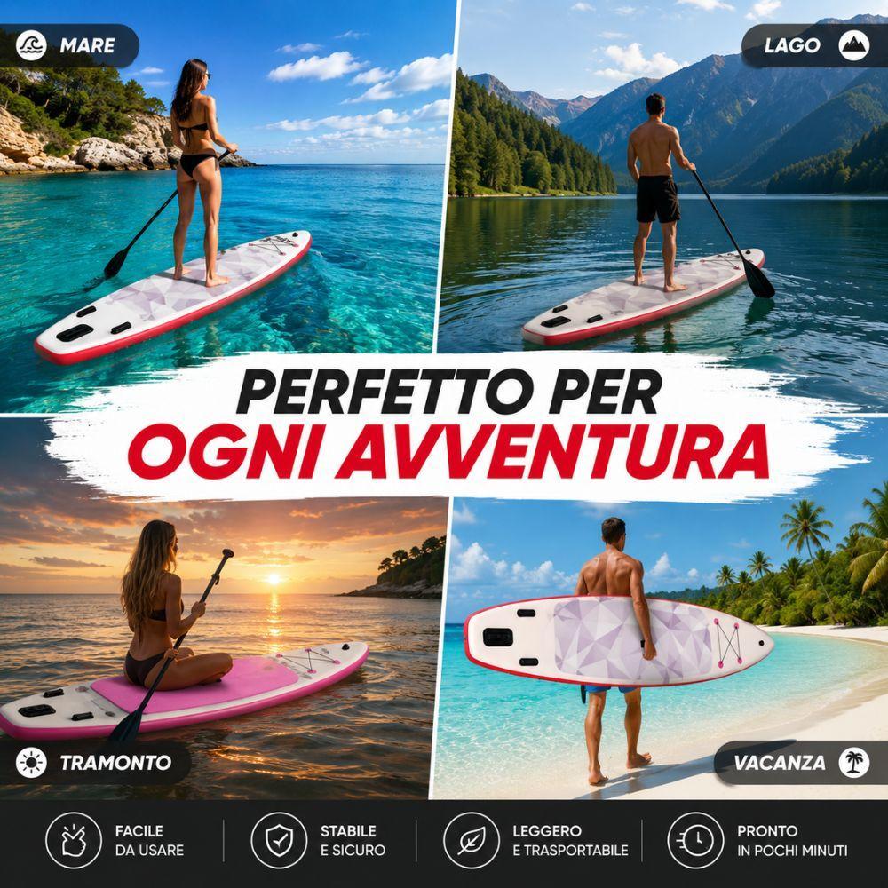 sup gonfiabile 366x82x15 cm stand up paddle con accessori - foto 2 sup gonfiabile 366x82x15 cm stand up paddle con accessori - foto 2