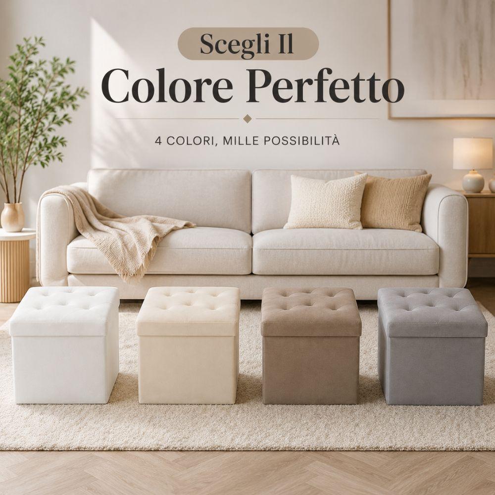 pouf contenitore in velluto trapuntato 38x38x38 cm - foto 2 pouf contenitore in velluto trapuntato 38x38x38 cm - foto 2