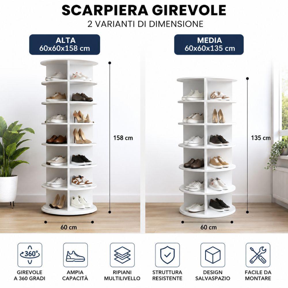  scarpiera girevole salvaspazio rotante 360 gradi porta scarpe moderna - foto 3