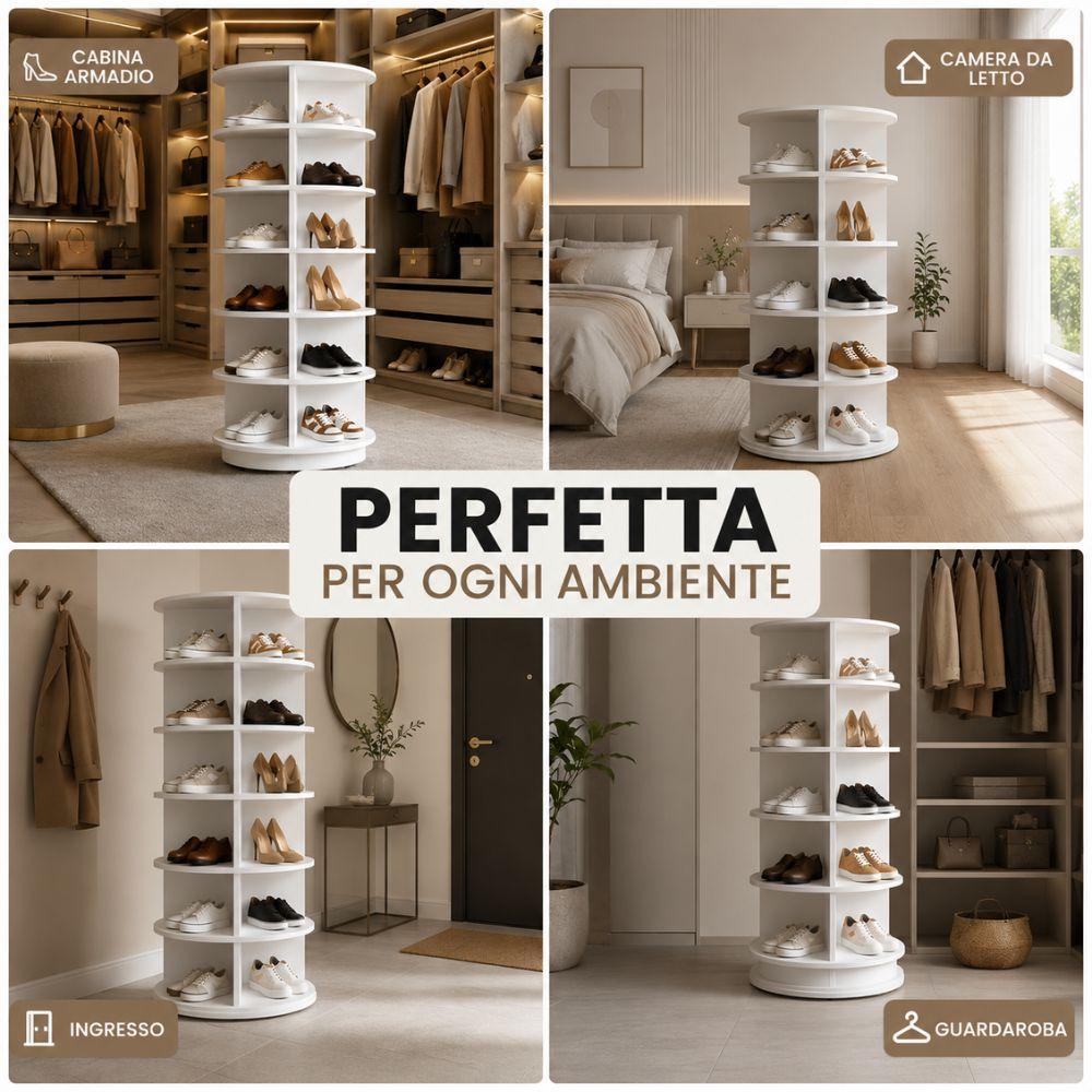  scarpiera girevole salvaspazio rotante 360 gradi porta scarpe moderna - foto 5