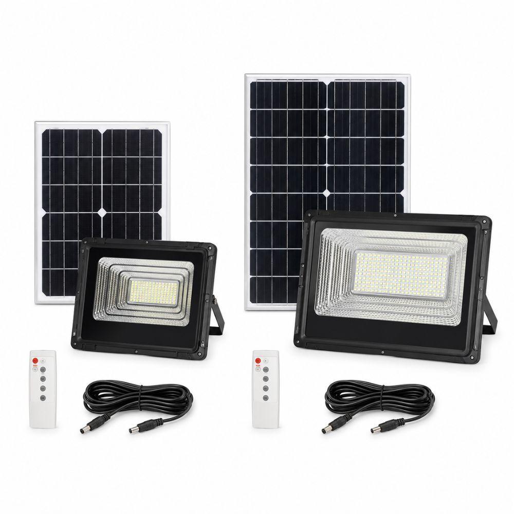  faro led solare da esterno con pannello fotovoltaico telecomando e sensore crepuscolare - foto 1