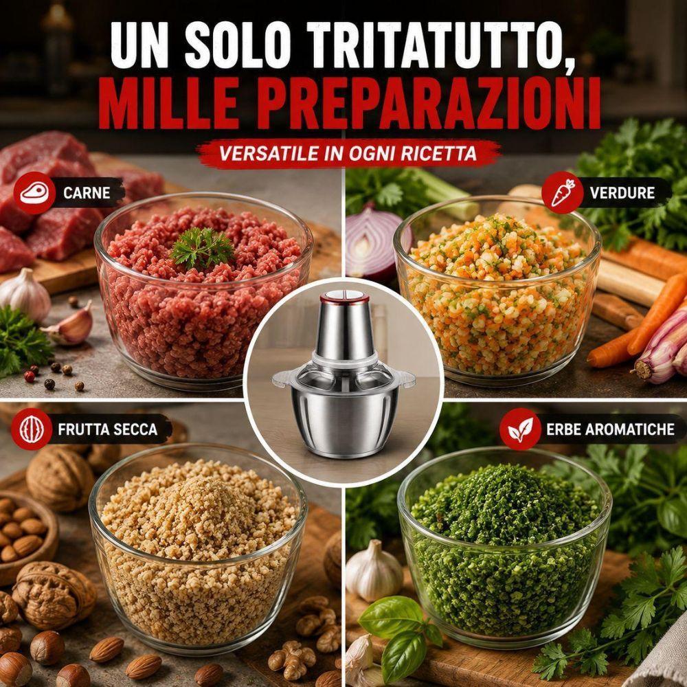  tritacarne elettrico con ciotola in acciaio da 3 litri - foto 3