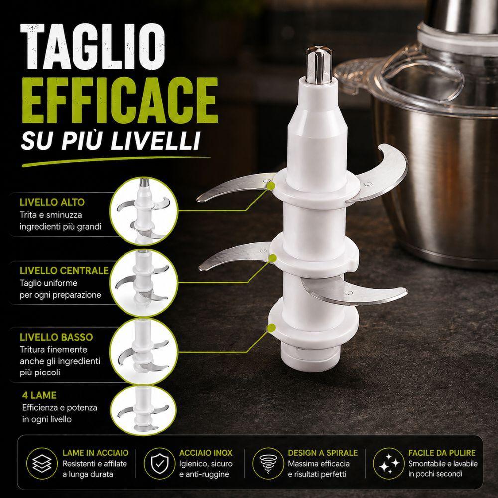  tritacarne elettrico con ciotola in acciaio da 3 litri - foto 5