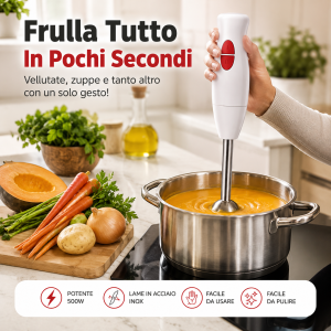 Frullatore a immersione 500w con lame in acciaio