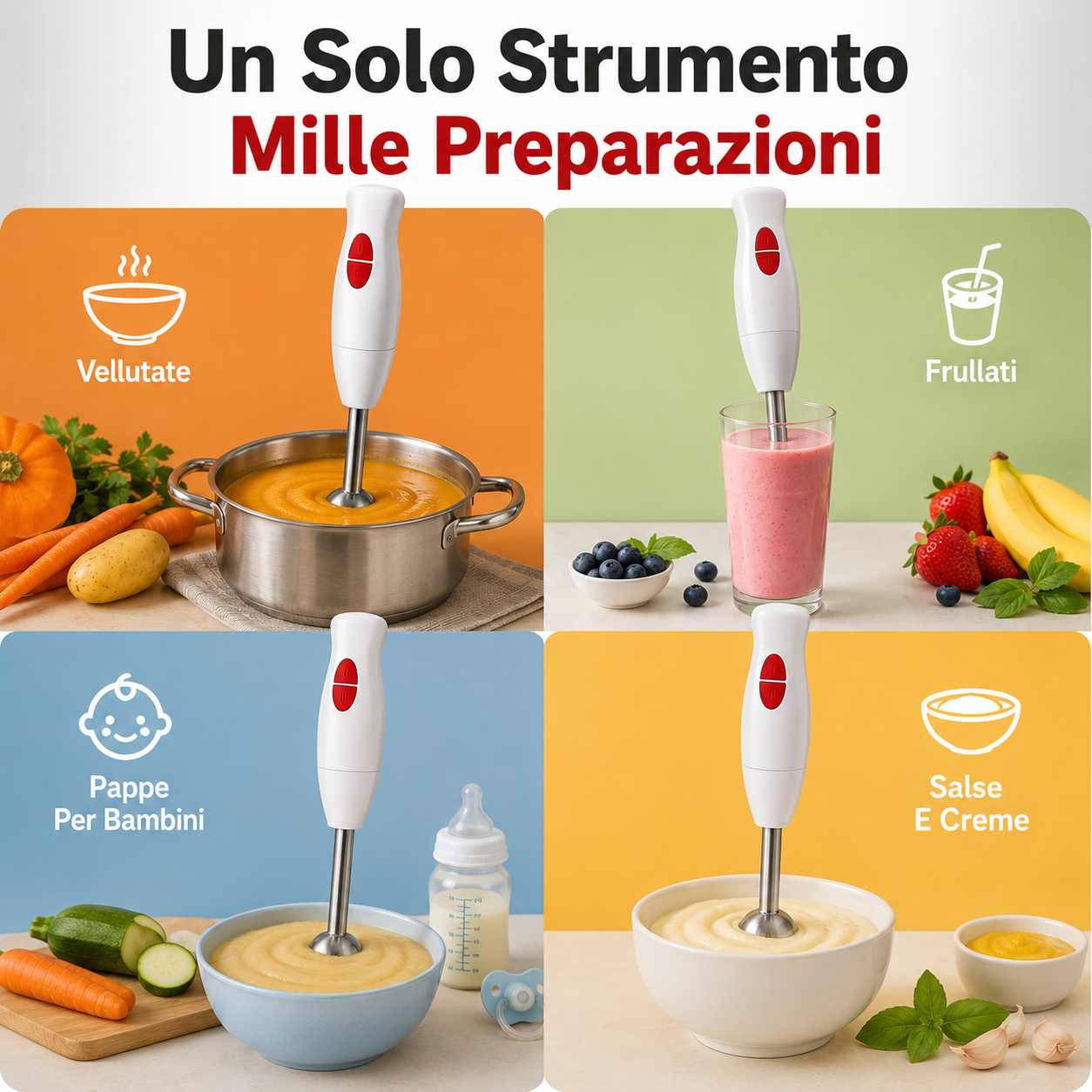  frullatore a immersione 500w con lame in acciaio - foto 3