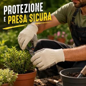 Guanti da lavoro antiscivolo in cotone con punti in pvc