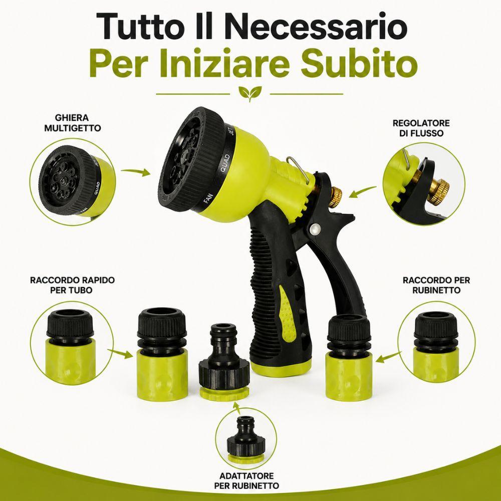  pistola multigetto per irrigazione con kit raccordi regolabile per giardino - foto 5
