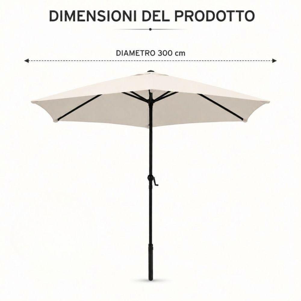 ombrellone da giardino tondo diametro 300 cm con palo centrale regolabile - foto 4 ombrellone da giardino tondo diametro 300 cm con palo centrale regolabile - foto 4