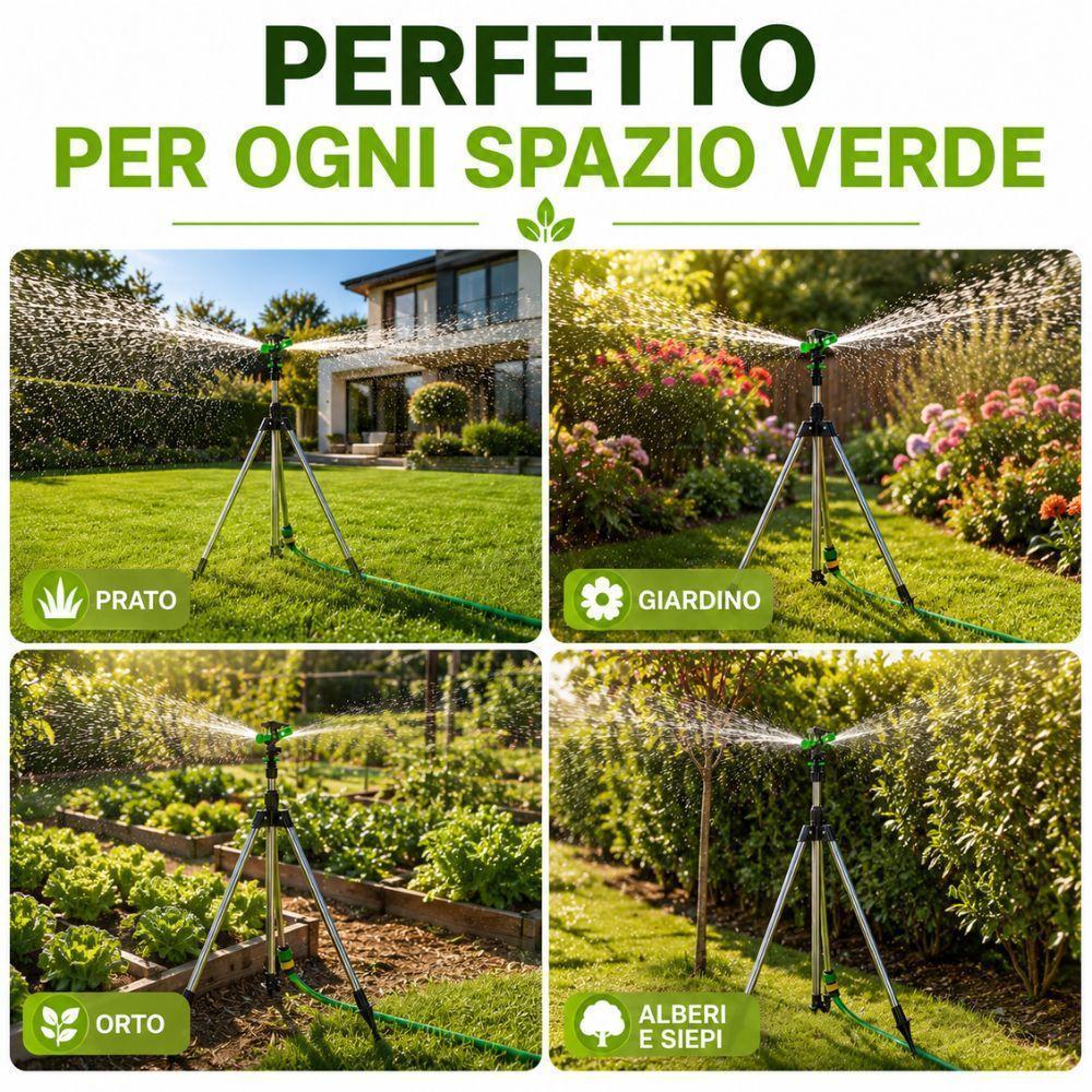  irrigatore a cavalletto in acciaio con getto rotante regolabile per giardino - foto 5