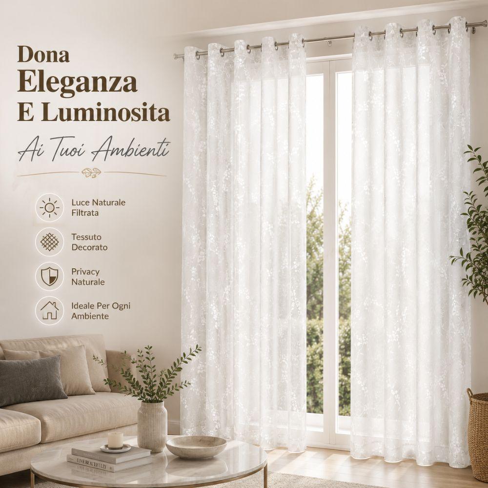 coppia di tende vernon con anelli fantasia floreale 280x290 cm - foto 5 coppia di tende vernon con anelli fantasia floreale 280x290 cm - foto 5