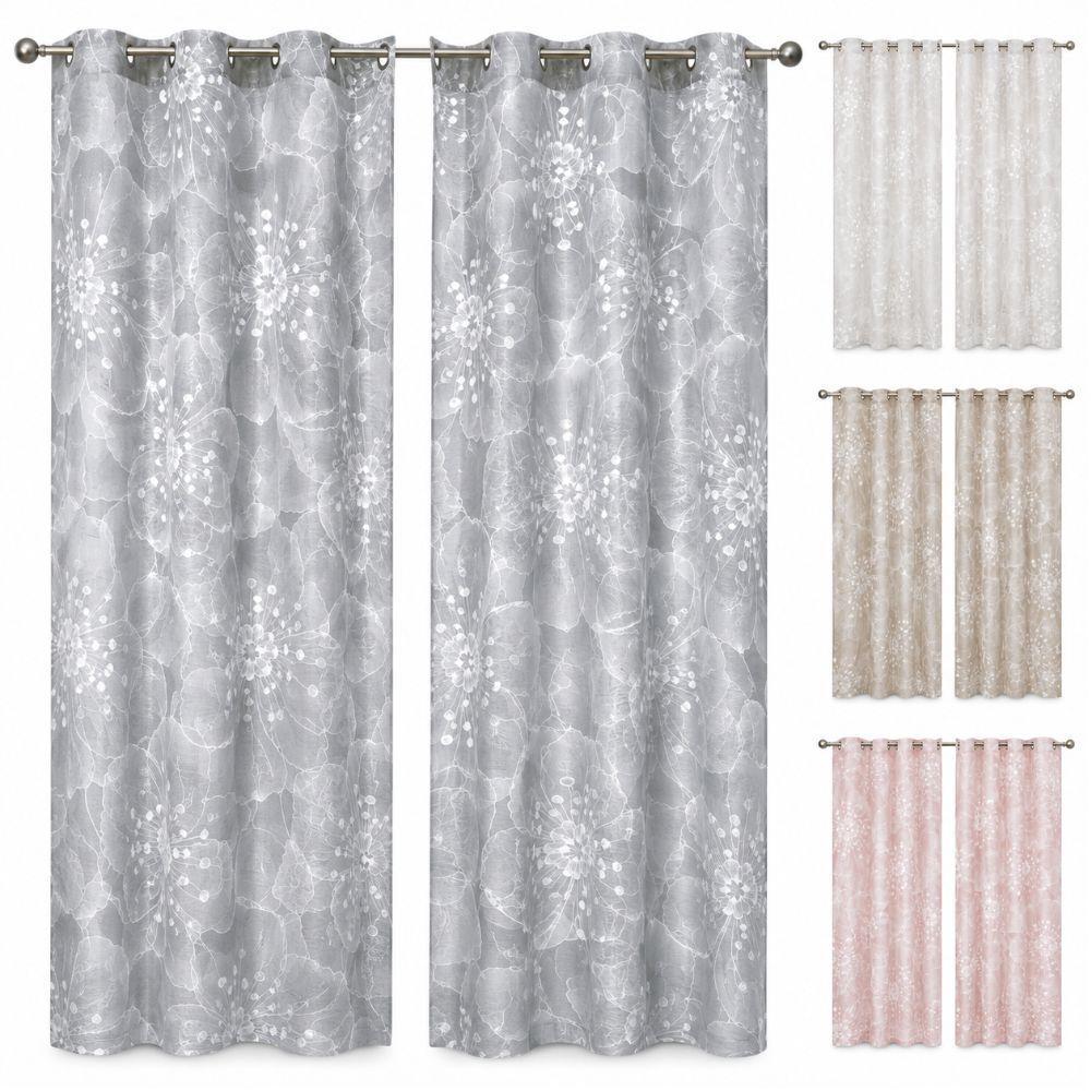tenda coppia con anelli fantasia floreale 280x290 cm effetto filtrante - foto 1 tenda coppia con anelli fantasia floreale 280x290 cm effetto filtrante - foto 1