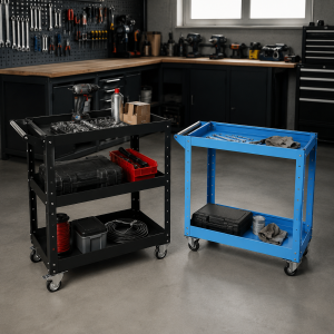 Carrello in acciaio con ruote girevoli porta attrezzi multiuso